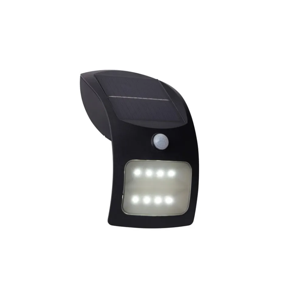 Searchlight Solcelle Lampe Med Sensor|Væglampe Med Sensor > LED-solcellelampe til væg 67420BK-PIR, bevægelsessensor