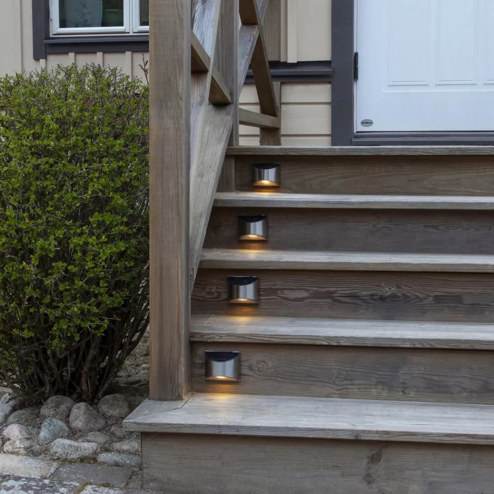 STAR TRADING Solcellelamper > LED-solcellelampe til vægmontering Wally, sølv, 2 stk. sæt