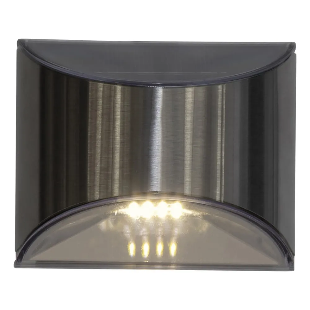 STAR TRADING Solcellelamper > LED-solcellelampe til vægmontering Wally, sølv, 2 stk. sæt