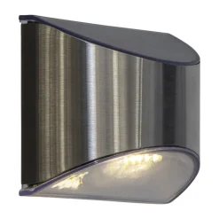STAR TRADING Solcellelamper > LED-solcellelampe til vægmontering Wally, sølv, 2 stk. sæt
