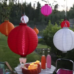 STAR TRADING Dekorationsbelysning|Solcellelamper > LED solcelle-lampion Jerrit 20 cm, hvid