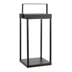 Markslöjd Solcellelamper > LED-solcellelanterne Pure, sort, USB, metal, højde 42 cm
