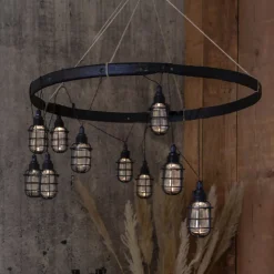 STAR TRADING Dekorationsbelysning|Solcellelamper > LED-solcellelyskæde Cage, 8 lyskilder