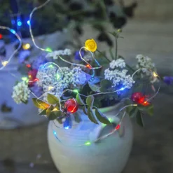 Dekorationsbelysning|Solcellelamper ^ STAR TRADING LED-solcellelyskæde Dew Drop, flerfarvet