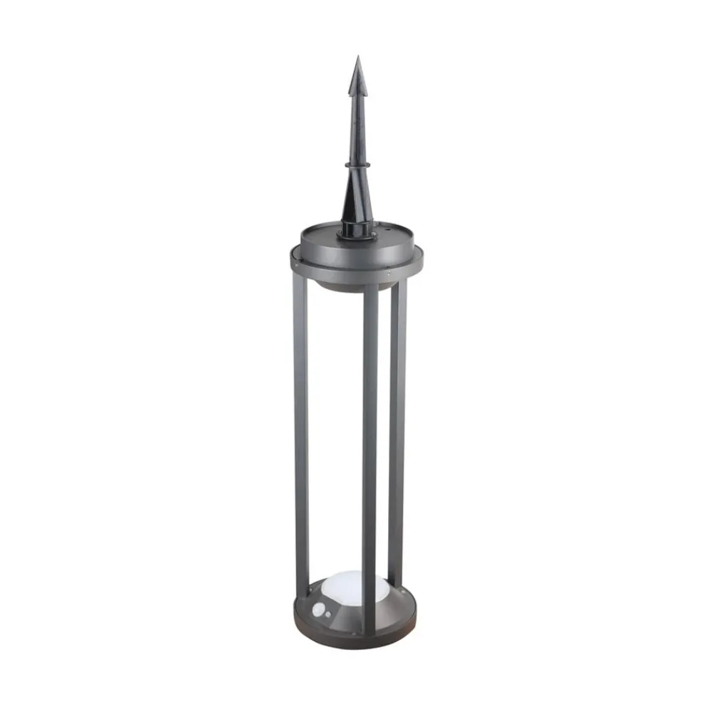 Solcelle Lampe Med Sensor|Gadebelysning Med Sensor ^ Heitronic LED-solcellepullerter Pilastro, sensor, jordspyd