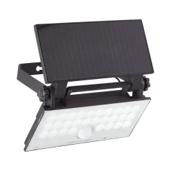 Solcelle Lampe Med Sensor|Væglampe Med Sensor ^ Brilliant LED-solcelle udendørs vægspot Luton Sensor, sort, B 19 cm