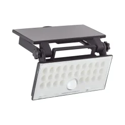 Solcelle Lampe Med Sensor|Væglampe Med Sensor ^ Brilliant LED-solcelle udendørs vægspot Luton Sensor, sort, B 19 cm