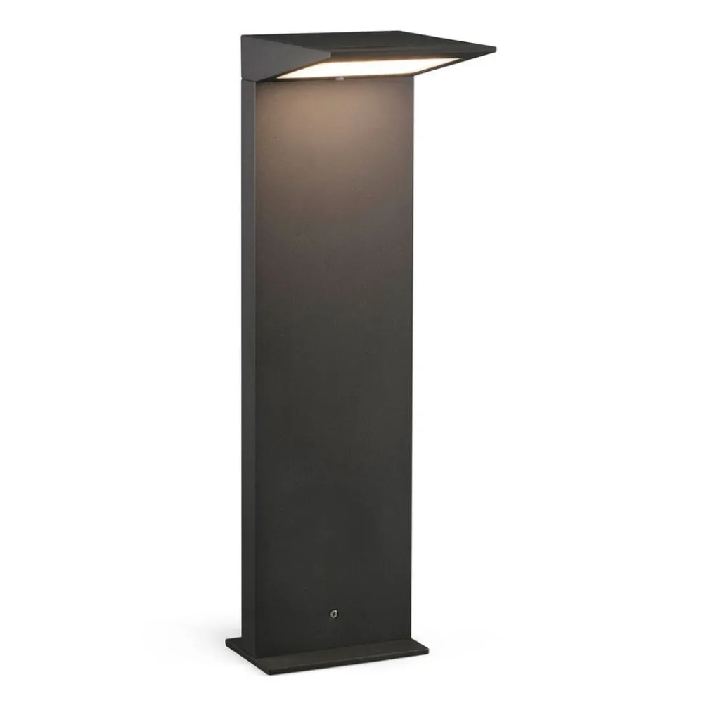 FARO BARCELONA Solcelle Lampe Med Sensor|Sokkellamper Med Sensor > LED-solcellevejbelysning Soleil, antracit, metal, IP54, sensor