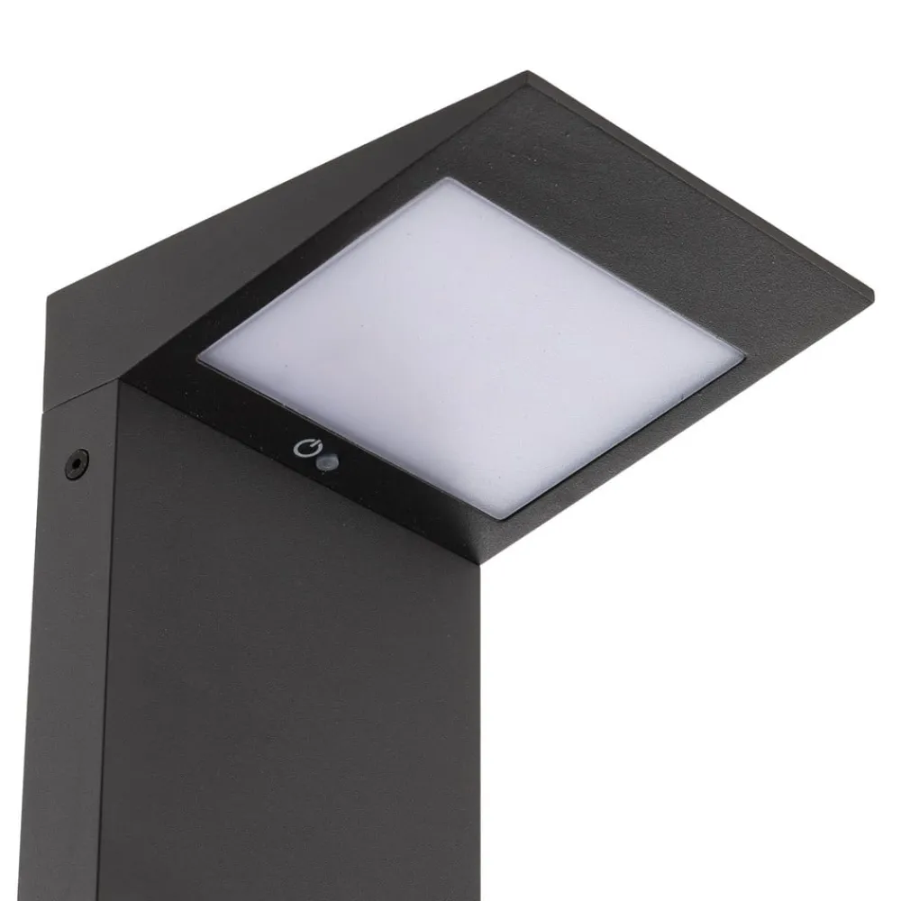 FARO BARCELONA Solcelle Lampe Med Sensor|Sokkellamper Med Sensor > LED-solcellevejbelysning Soleil, antracit, metal, IP54, sensor