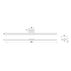 MCJ Væg- Og Spejllamper > LED-spejlbelysning Triga, IP44, hvid, 60 cm, 3.000K