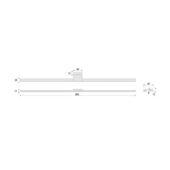 MCJ Væg- Og Spejllamper|Væglamper > LED-spejlbelysning Triga IP44 sort 80 cm, 4.000K