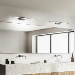 Fabas Luce Væg- Og Spejllamper|Væglamper > LED-spejllampe Nala, forkromet, bredde 110 cm, metal