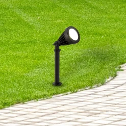 Udendørs Spot ^ Searchlight LED spot med jordspyd Spikey, sort, metal, 25 cm, IP54