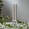 Dekorationsbelysning|Vinduesdekoration ^ STAR TRADING LED-stage Flamme Stripe, beige, 25 cm voksbatteri sæt med 2 stk