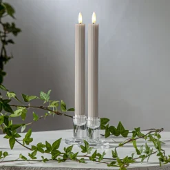 Dekorationsbelysning|Vinduesdekoration ^ STAR TRADING LED-stage Flamme Stripe, beige, 25 cm voksbatteri sæt med 2 stk