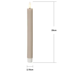 Dekorationsbelysning|Vinduesdekoration ^ STAR TRADING LED-stage Flamme Stripe, beige, 25 cm voksbatteri sæt med 2 stk