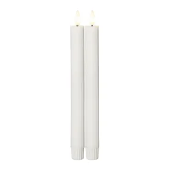 STAR TRADING Dekorationsbelysning|Julepynt > LED-stage Flamme Stripe, hvid, 25 cm, voksbatteri sæt med 2 stk