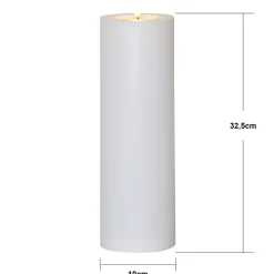 Julepynt|Vinduesdekoration ^ STAR TRADING LED stearinlys Flamme Rak 32,5 cm hvid plast batteridrevet