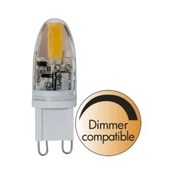 Led Pærer ^ STAR TRADING LED-stiftsokkelpære, G9, 1,8 W, klar, 2.800 K, dæmpbar, 200 lm