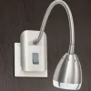 ORION Væglamper > LED-stikkontaktlampe Manvel med kontakt, nikkel