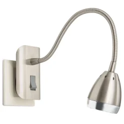 ORION Væglamper > LED-stikkontaktlampe Manvel med kontakt, nikkel