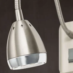 ORION Væglamper > LED-stikkontaktlampe Manvel med kontakt, nikkel