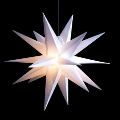 Dekorationsbelysning|Julepynt ^ STERNTALER LED-stjerne til udendørs brug, 18 takker, hvid, Ø 55 cm