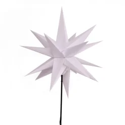Dekorationsbelysning|Julepynt ^ STERNTALER LED-stjerne, ude, med jordspyd, Ø 55 cm, hvid