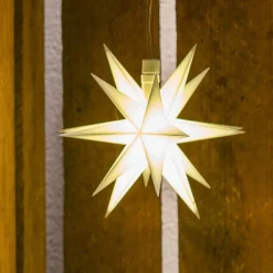 STERNTALER Julepynt|Julestjerner > LED-stjerne, ude, 18-takket Ø 12 cm, batteri, hvid
