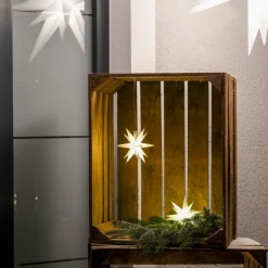 STERNTALER Julepynt|Julestjerner > LED-stjerne, ude, 18-takket Ø 12 cm, batteri, hvid