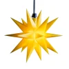 Julepynt|Julestjerner ^ STERNTALER LED-stjerne, ude, 18-takket, Ø 12 cm, batteri, gul