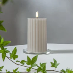 STAR TRADING Dekorationsbelysning|Julepynt > LED-strip beige 15 cm ægte voks batteridrevet