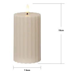 STAR TRADING Dekorationsbelysning|Julepynt > LED-strip beige 15 cm ægte voks batteridrevet