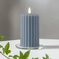 Dekorationsbelysning|Julepynt ^ STAR TRADING LED-strip blå 15 cm ægte voks batteridrevet