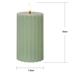 STAR TRADING Dekorationsbelysning|Julepynt > LED-strip grøn 15 cm ægte voks batteridrevet