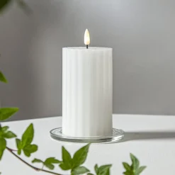 STAR TRADING Dekorationsbelysning|Julepynt > LED-strip hvid 15 cm ægte voks batteridrevet