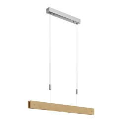Lucande Pendellamper|Pendellamper > LED-træpendellampe Karinja med lysdæmper, natur
