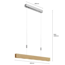 Lucande Pendellamper|Pendellamper > LED-træpendellampe Karinja med lysdæmper, natur