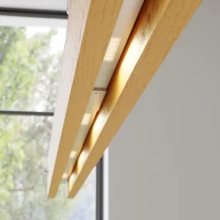 Lucande Pendellamper|Pendellamper > LED-træpendellampe Karinja med lysdæmper, natur