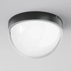 Maytoni Udendørs Loftlamper > LED udendørs loftlampe Mon, grafit, Ø 18 cm, IP65, 3.000K