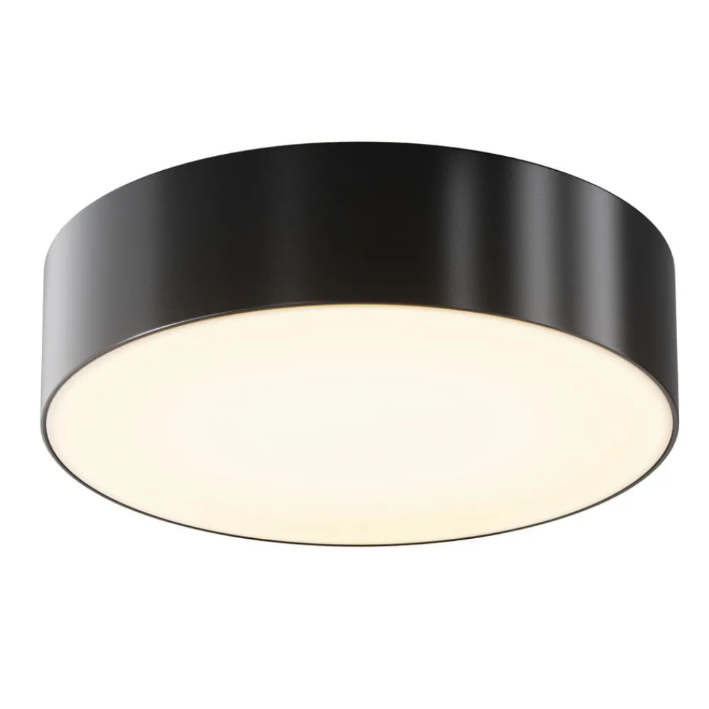 Maytoni Udendørs Loftlamper > LED udendørs loftlampe Zon, sort, Ø 22 cm, 3.000 K metal