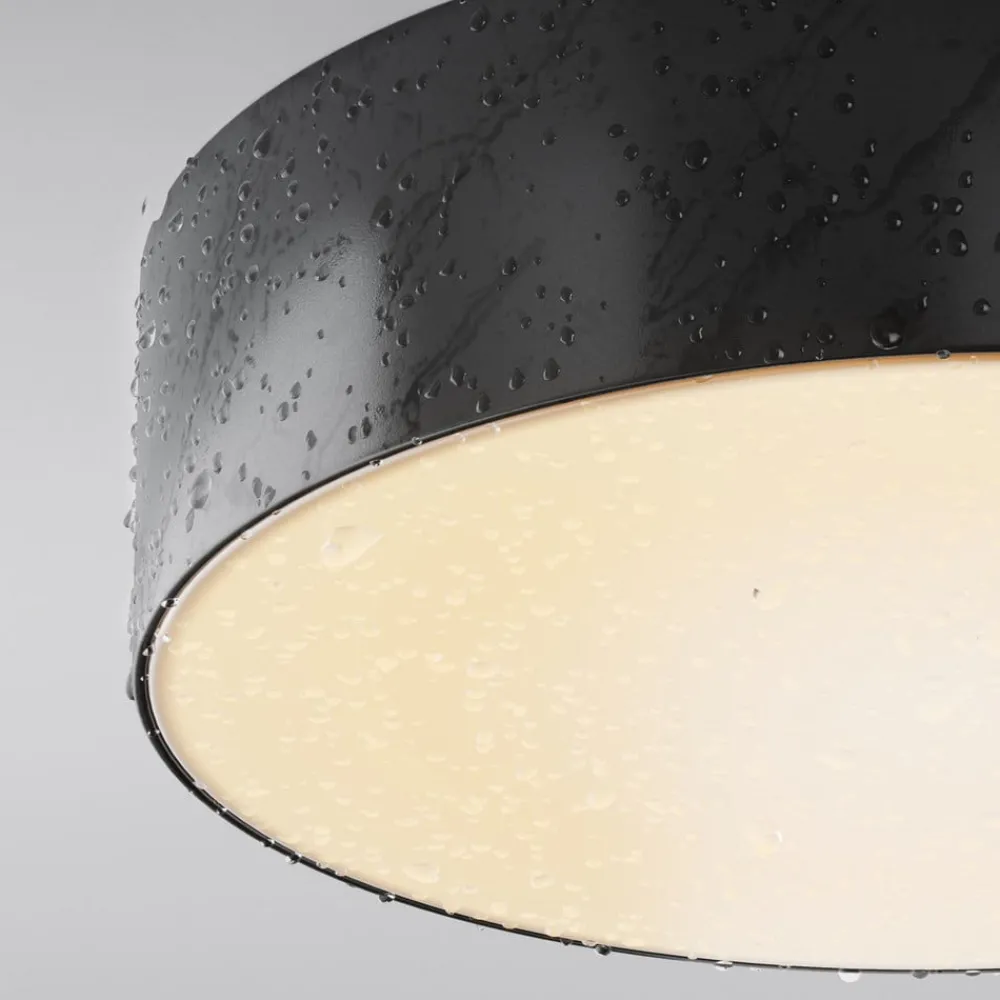 Maytoni Udendørs Loftlamper > LED udendørs loftlampe Zon, sort, Ø 22 cm, 3.000 K metal