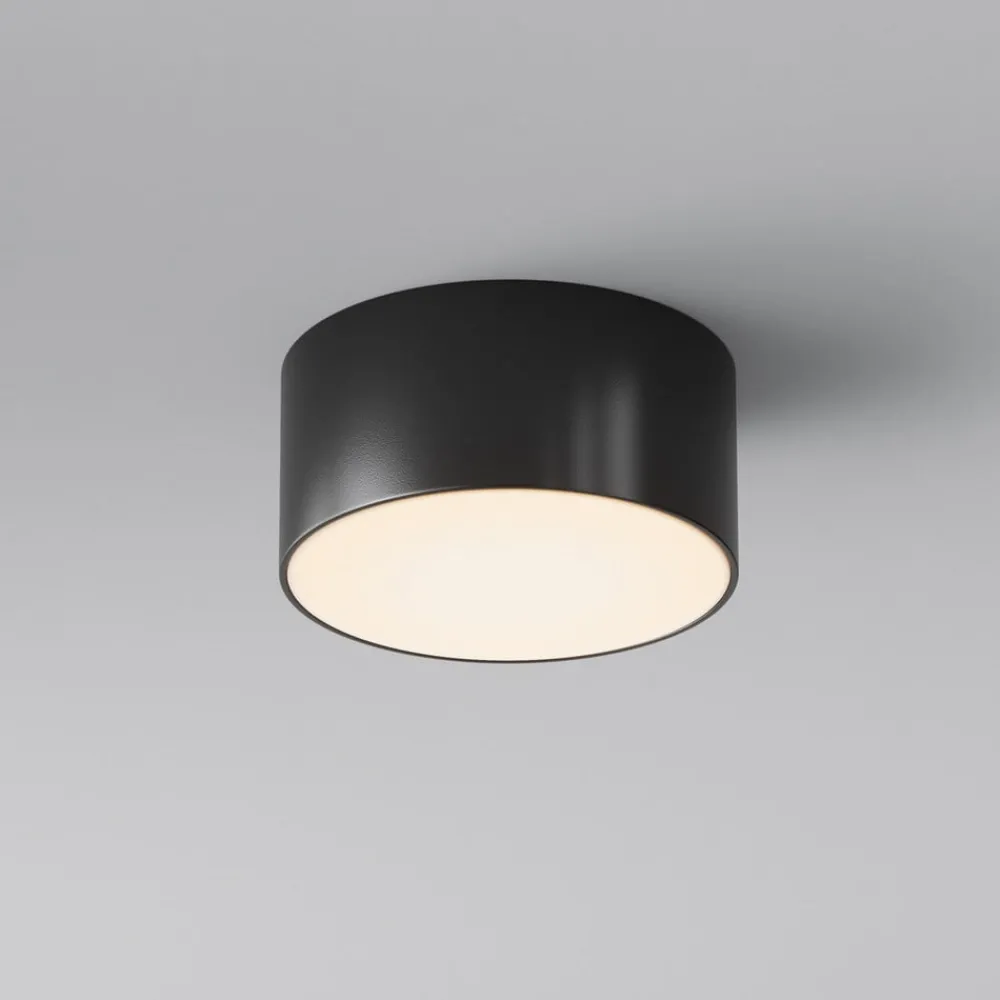 Maytoni Udendørs Loftlamper > LED udendørs loftlampe Zon, sort, Ø 12 cm, 3.000 K metal