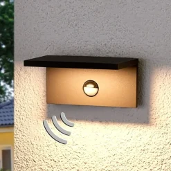 Væglampe Med Sensor|Væglamper ^ Lucande LED-udendørsvæglampe Darina, bevægelsessensor