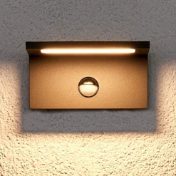 Væglampe Med Sensor|Væglamper ^ Lucande LED-udendørsvæglampe Darina, bevægelsessensor