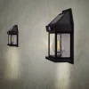 Solcelle Lampe Med Sensor|Væglampe Med Sensor ^ Näve LED-udendørs væglampe Mira, sensor, sort, 2 stk. IP44