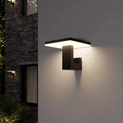 Lucande Terrassebelysning > LED udendørs væglampe Olesia, firkantet form