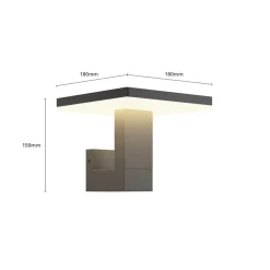 Lucande Terrassebelysning > LED udendørs væglampe Olesia, firkantet form