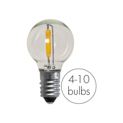Filament Pære|Led Pærer ^ STAR TRADING LED udskiftningspære E10 0,5W klar 23-55VAC/DC 3xSet