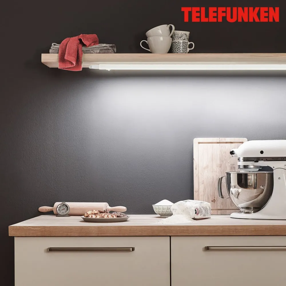 Underskabsbelysning ^ Telefunken LED underskabslampe Hephaistos, hvid, længde 87 cm